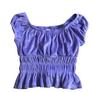 Justice Girls Puff Short Sleeve Smocked Top Sz 5/6